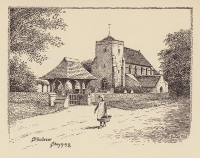 Sussex: St Andrew, Steyning (litografi) av Duncan Moul
