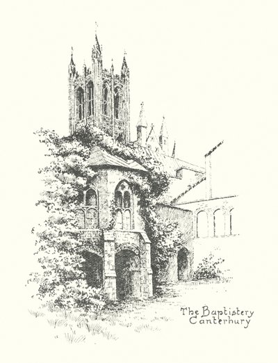 Baptisteriet, Canterbury (litografi) av Duncan Moul