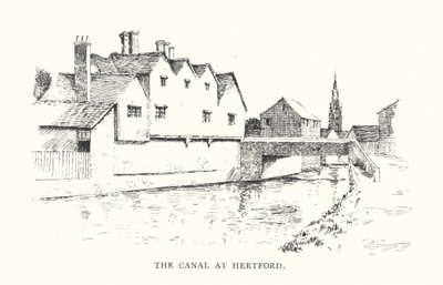 Kanalen vid Hertford (litografi) av Duncan Moul