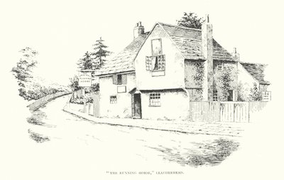 "The Running Horse", Leatherhead (litografi) av Duncan Moul
