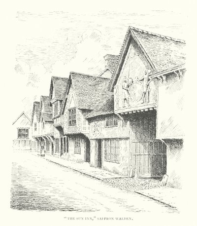 "The Sun Inn", Saffron Walden (litografi) av Duncan Moul