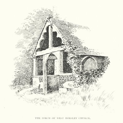 Verandan på West Horsley Church (litografi) av Duncan Moul