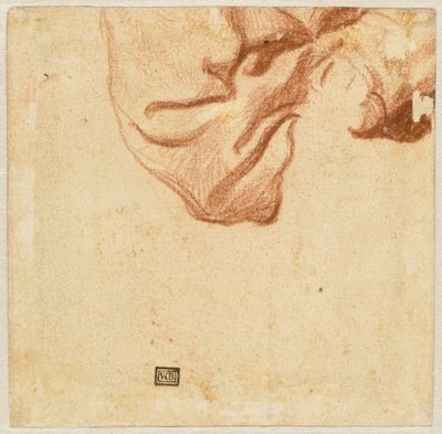 Draperistudie (verso) av Dutch 17th Century