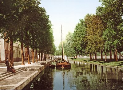 Segelpråm på Princess Canal i Haag, 1890-1900 av Dutch Photographer