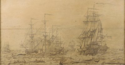 En valfångstscen från 1600-talet av Dutch School