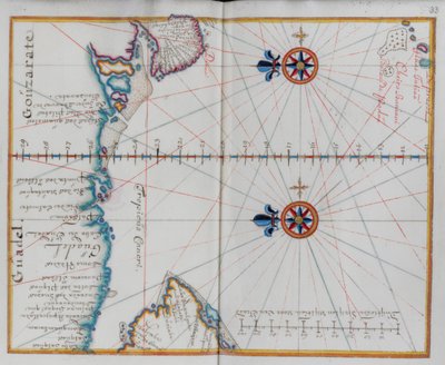 Arabien: Karta över Arabiska havet. av Dutch School