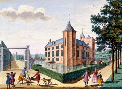 Assumburg Castle, från Het Zeganpralent Kennemerlant av Hendrick de Leth och Matthias Brouerius Van Nidek, publicerad ca 1700-1730 av Dutch School