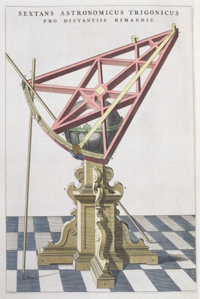 Astronomisk sextant av Tycho Brahe (1546-1601) från en atlas av Joan Blaeu (1596-1673) Amsterdam, 1665 av Dutch School