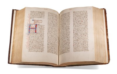 Bibel, med prologer, på latin, dekorerat manuskript på papper, Utrecht av Dutch School