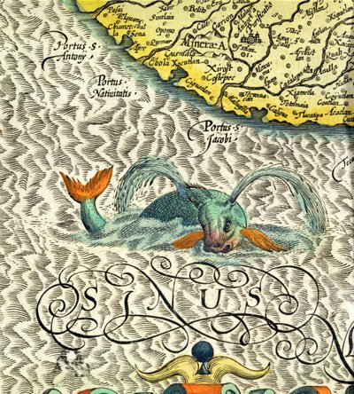 C.3.c.8 Sjömonster, detalj från sid. 369-70 i Mercators 
