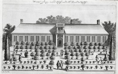 Holländsk trädgård, från De Nederlandze Hesperides av Jan Commelin, publicerad 1676 av Dutch School