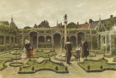 Trädgårdslandskap, Nederländerna, 1600-talet av Dutch School