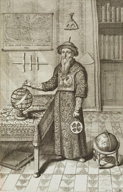 Johann Adam Schall von Bell (1591-1666) från Kina Illustrerad av Athanasius Kircher (1601-80) 1667 av Dutch School