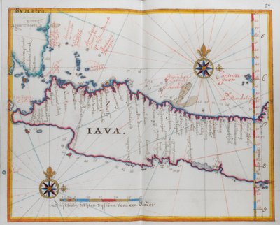 Karta över ön Java. av Dutch School