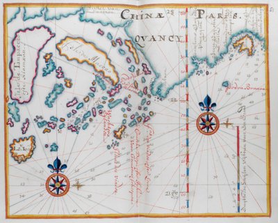 Karta som visar en del av Kinas kust och öar. av Dutch School