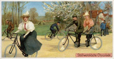 Män och kvinnor på cyklar av Dutch School