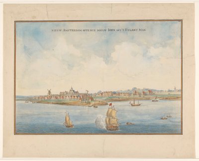 Nya Amsterdam och Manhattan, ca 1660 av Dutch School