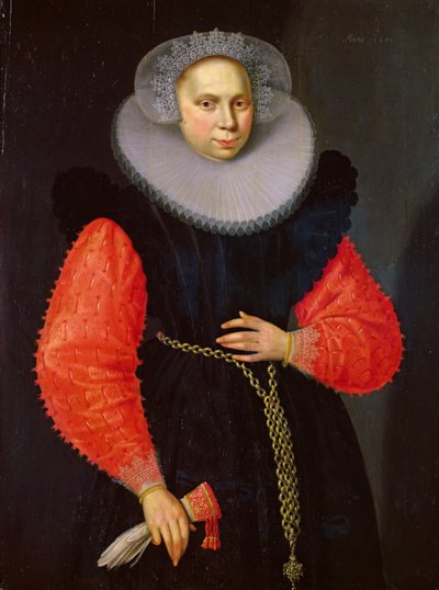 Porträtt av en kvinna, 1600 av Dutch School