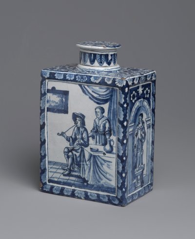 Tecaddie, ca 1698 (glaserad jordgods) av Dutch School