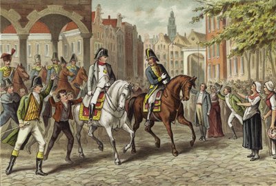 Kejsar Napoleon går in i Utrecht, Nederländerna, 1811 av Dutch School