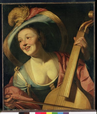 Viola da Gamba-spelaren av Dutch School