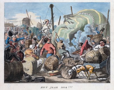 Året 1804, c.1794 (handkolorerad gravyr) av Dutch School