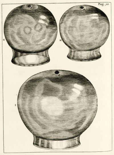 Olika koppningsglas, från The Practice of Medicine av Frederik Dekkers, 1694 av Dutch School