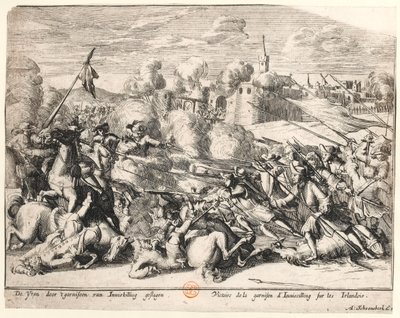 Enniskillen-garnisonens seger över irländarna 1689, ca 1691 av Dutch School