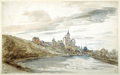 Utsikt över Cleves, sent 1600-tal (penna & brunt bläck med akvarell & kroppsfärg på papper) av Dutch School