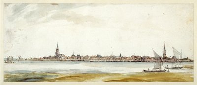 Utsikt över Emmerich, sent 1600-tal (penna & brunt bläck med akvarell på papper) av Dutch School