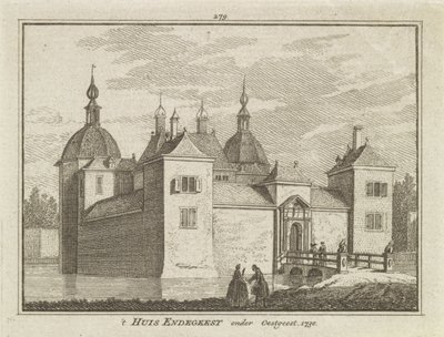 Vy över slottet Endegeest, Oegstgeest, Nederländerna av Dutch School