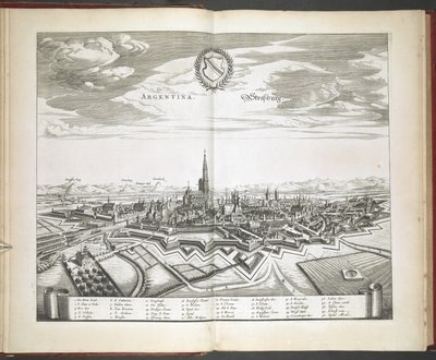 Utsikt över Strasbourg från "Staden i hela Obertyskland Illustriösa och lysande tavlor gamla och nya mest noggrant utarbetade" av Dutch School