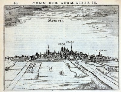 Utsikt över staden Munster, från Rerum Germanicarum, av P. Bertin, Amsterdam 1616 av Dutch School