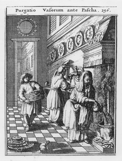 Tvätta hushållskärlen före påsken (Purgatio Vasorum ante Pascha), illustration från 