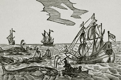 Valfångstskepp, från Jacob Segersz van der Brugges "Journael" av Dutch School