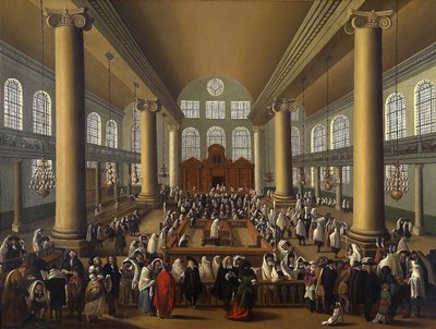 Den portugisiska synagogan, Amsterdam av Dutch School Dutch School
