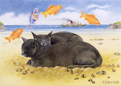 Fish Dreams, 1997 (akryl på duk) av E.B. Watts