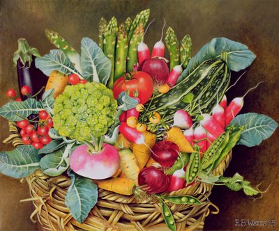 Sommargrönsaker, 1995 (akryl) av E.B. Watts