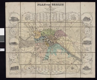 Karta från Nationalbibliotekets kartsamling. Kartan publicerades i Berlin (1841) och visar Berlin av E.H. Schroeder