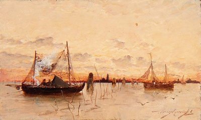 Solnedgång på lagunen av E. Aubrey Hunt