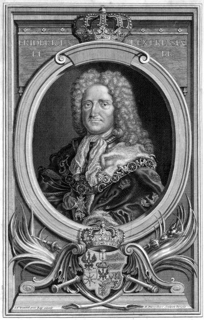 Fredrik den store, kung av Preussen. av E. Besrochers