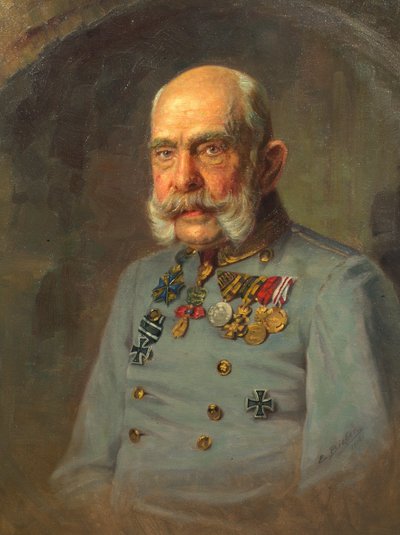 Kejsar Franz Joseph I i tjänsteuniform av en österrikisk fältmarskalk av E. Bieber