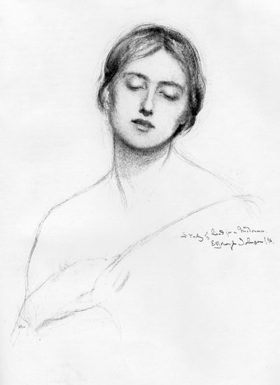 Studie av en kvinnas huvud, 1896 1898. av E. Borough Johnson