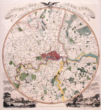 Karta över London, 1798 av E Bourne