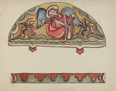 Lunett och detalj från Altarkyrkan i Sanctuario, Chimayo, 19351942. av E. Boyd