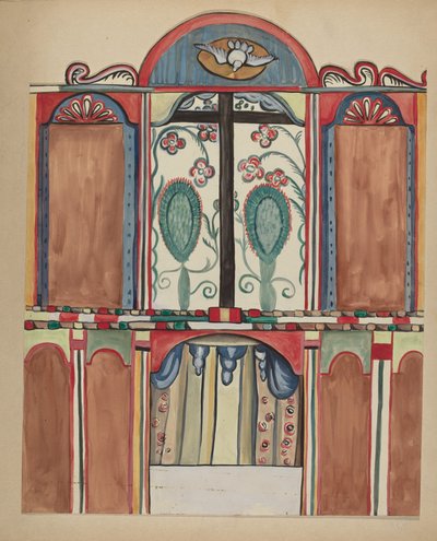 Huvudsakliga reredos i Santa Cruz Church, Santa Fe County, 19351942. av E. Boyd