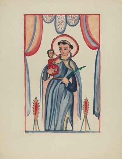 Panel från Altar Piece of San Antonio, ca. 1936. av E. Boyd