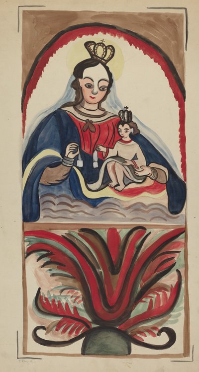Retablo - Virgin & Child av E. Boyd