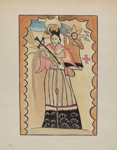 St. John Nepomucene-målad på Buffalo Hide före 1800, 19351942. av E. Boyd