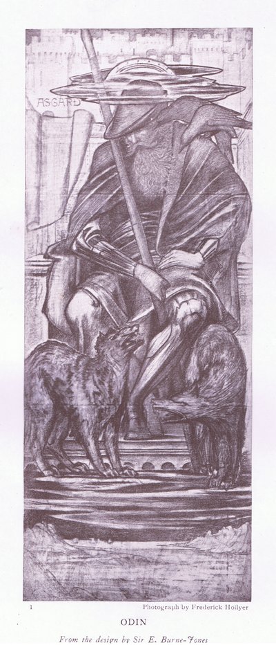 Odin-a design av E Burne Jones, 1920-talet av E. Burne Jones
